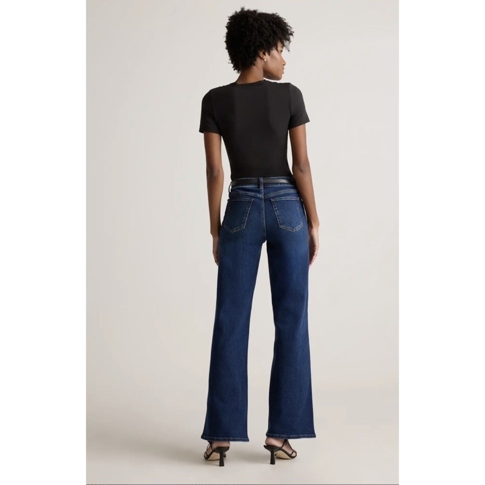 QUINCE Bella Stretch Wide Leg Jean Midnight Blue Women's Size 28 Inseam 30 - Picture 2 of 9